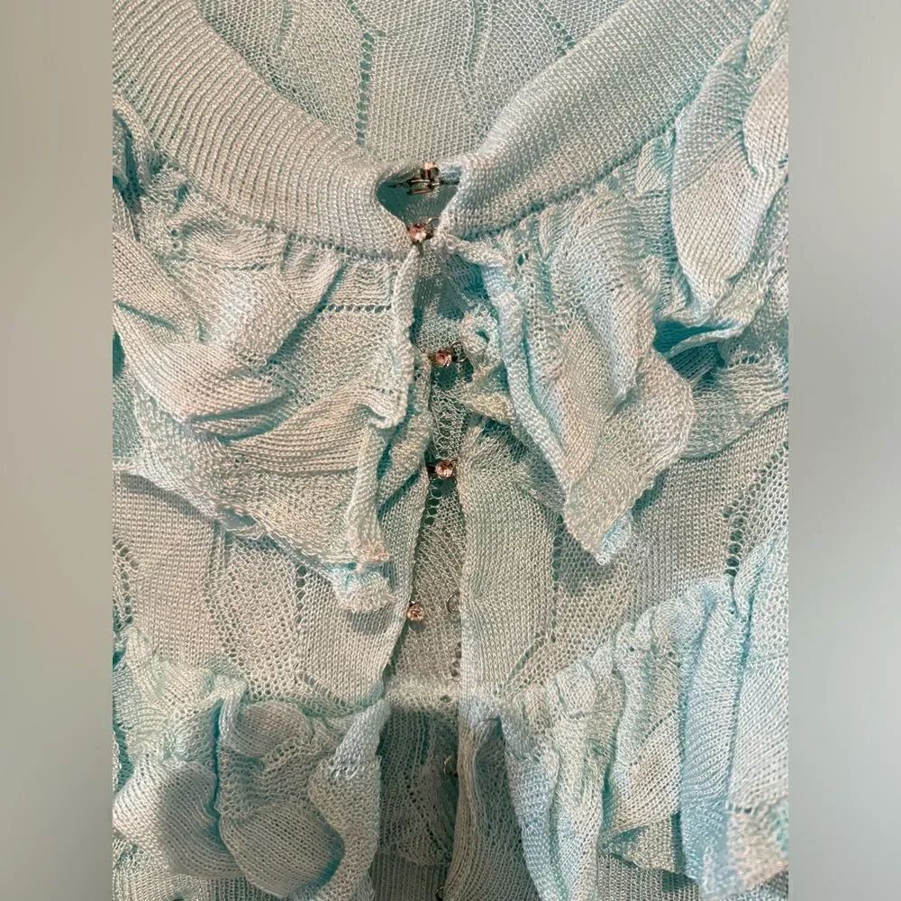 Free People Ruffle Cardi Cropped Cardigan NEW - Picture 6 of 8
